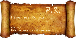 Pipernea Korvin névjegykártya